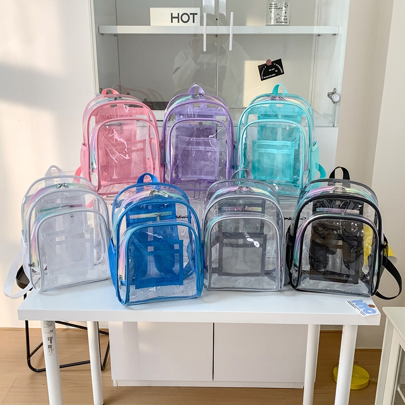 Women'S Xl Bags - PVC Transparent Zipper Large Capacity Backpack