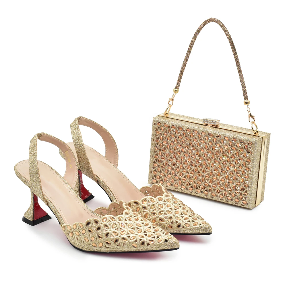 Women Bags For Wedding - Silver Color Shoes and Bag for