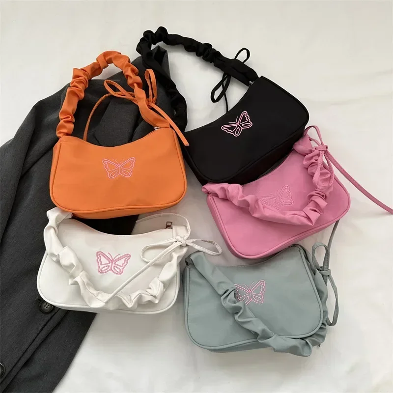 Women Bags Zara - Embroidery Bowknot Butterfly Shoulder Bag Y2k-Style