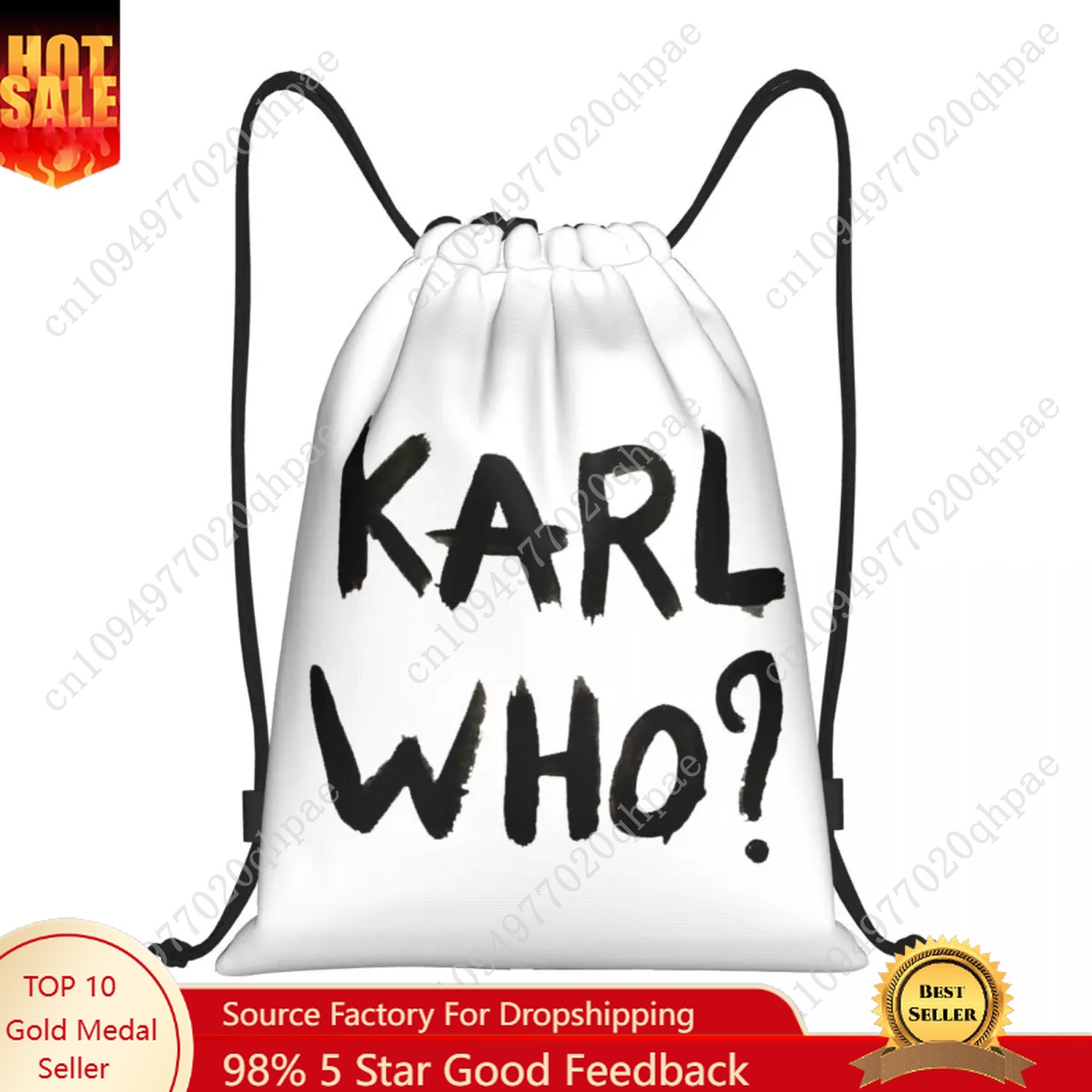 Women'S Karl Bags - Custom Karl Who Drawstring Bags for