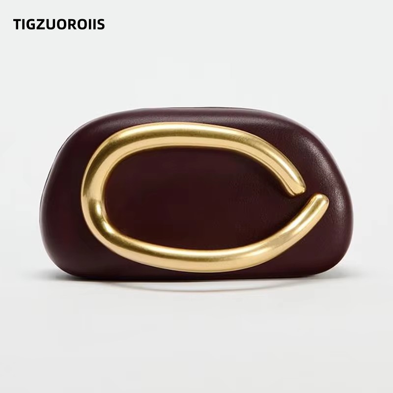 Women Bags Gold - Gold Metal Closure Box Clutch Bag