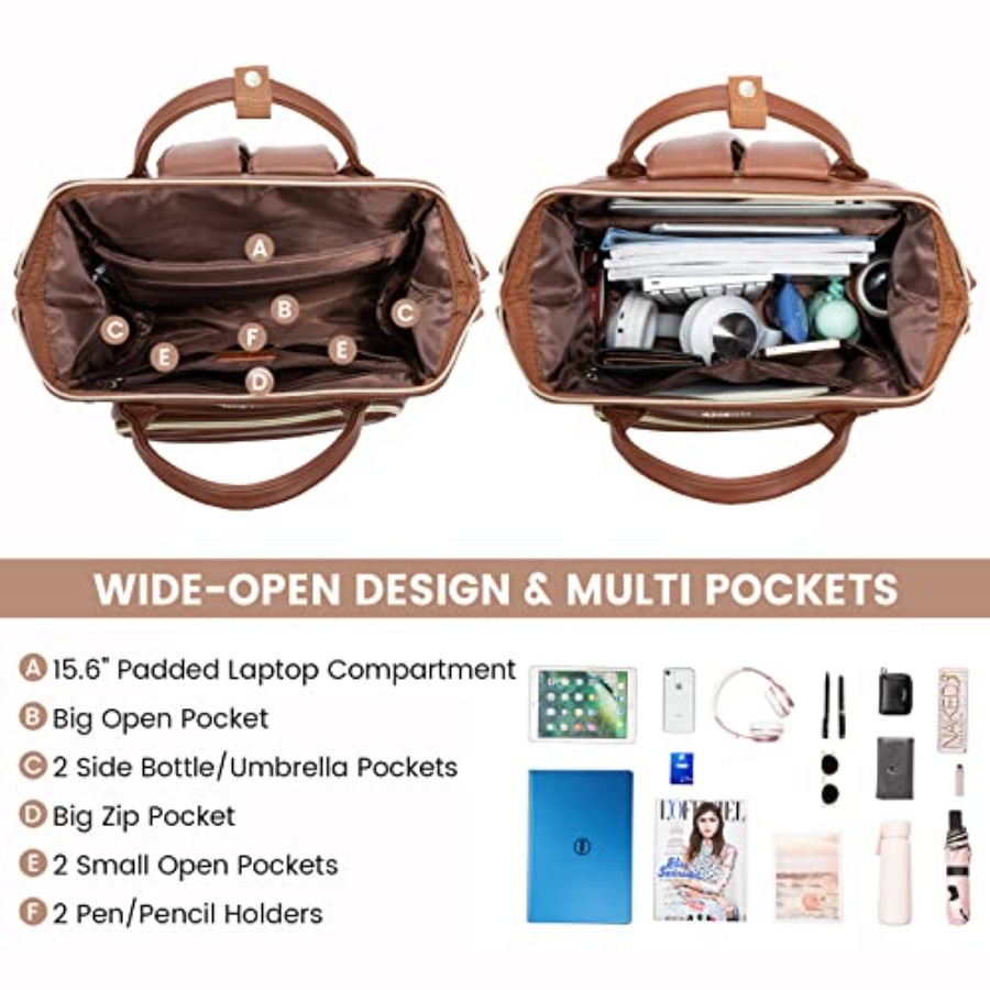 Leather Laptop Backpack for Wo - Women'S Bags For Work ulasan dan harga
