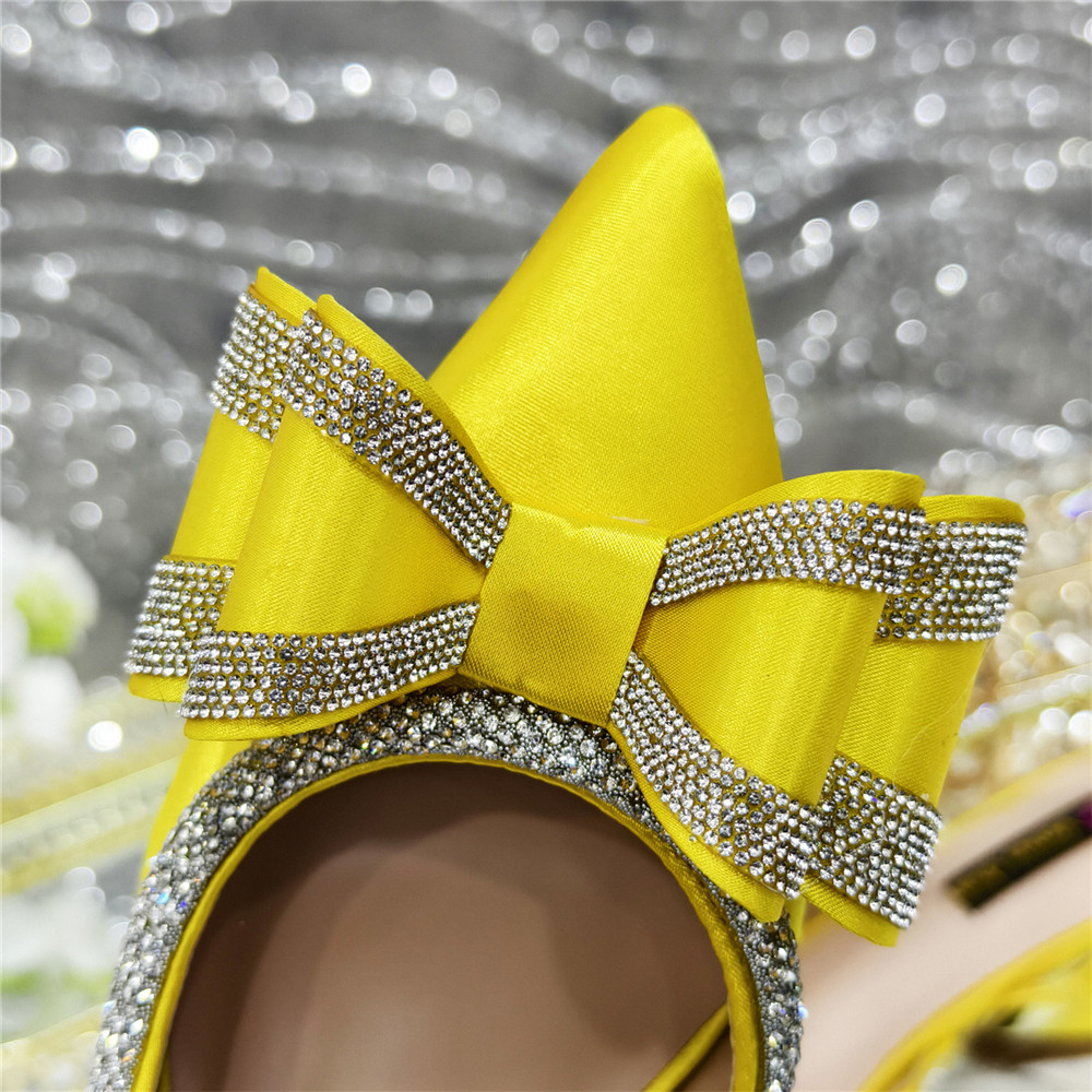 2025 Yellow Bow High Heels Sho - Women Bags For Wedding ulasan dan harga