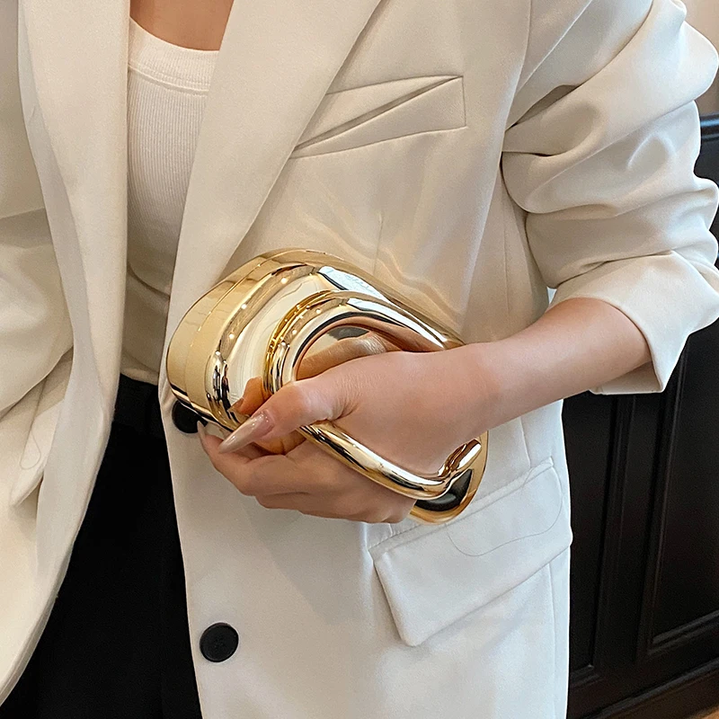 Gold Closure Box Clutch Bag wo - Women Bags Gold ulasan dan harga