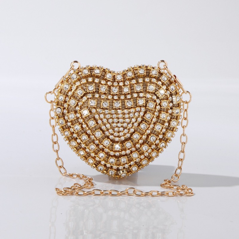 Mini Heart-shaped Diamond Sett - Women Bags Gold ulasan dan harga