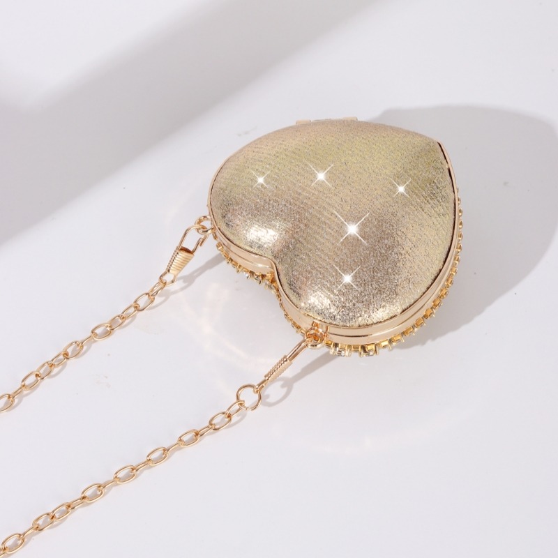 Mini Heart-shaped Diamond Sett - Women Bags Gold ulasan dan harga