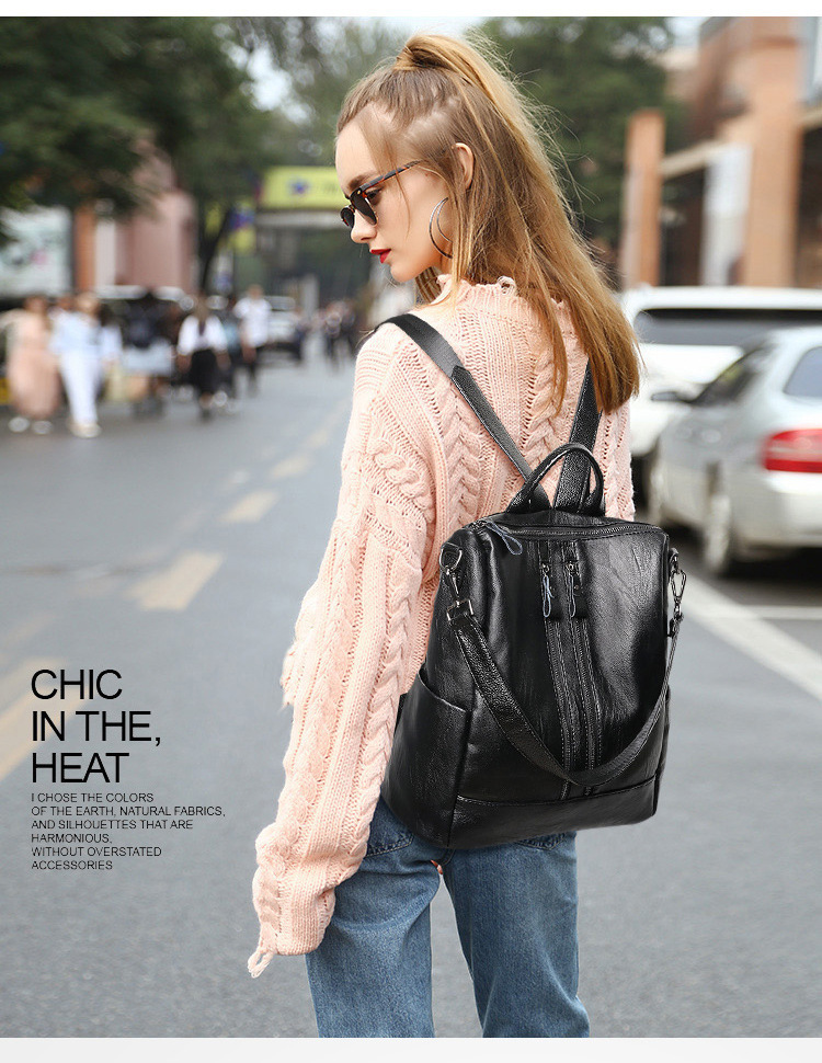 Women Soft Leather Backpack Sc - Women Bags Medium Size ulasan dan harga
