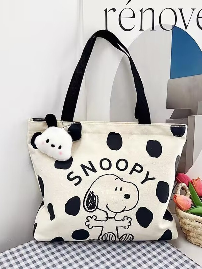Cartoon Snoopy Canvas Shoulder - Women'S Xl Bags ulasan dan harga