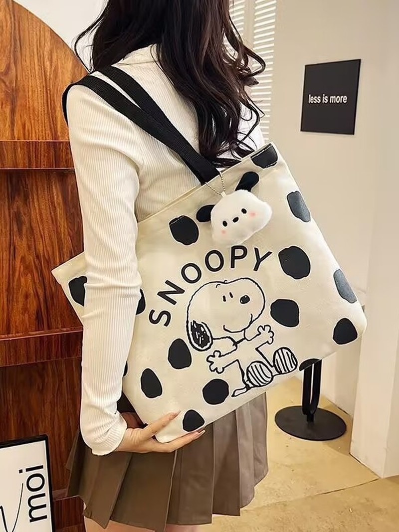 Cartoon Snoopy Canvas Shoulder - Women'S Xl Bags ulasan dan harga