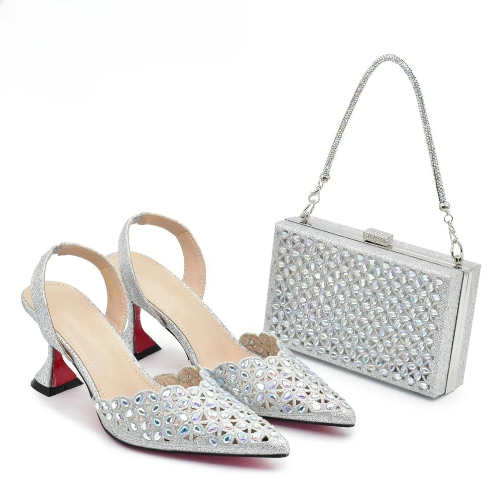 Silver Color Shoes and Bag for - Women Bags For Wedding ulasan dan harga