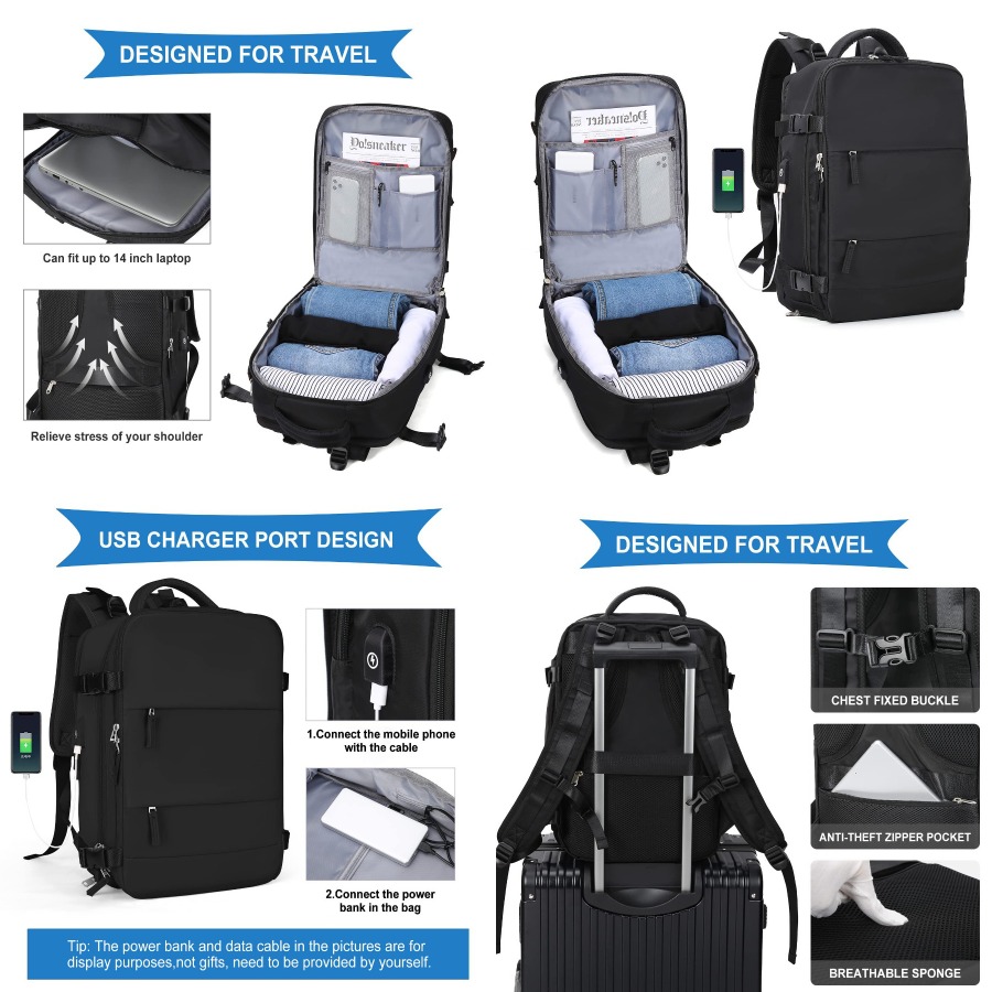 【New Arrival】Black Travel Back - Women'S Bags For Work ulasan dan harga