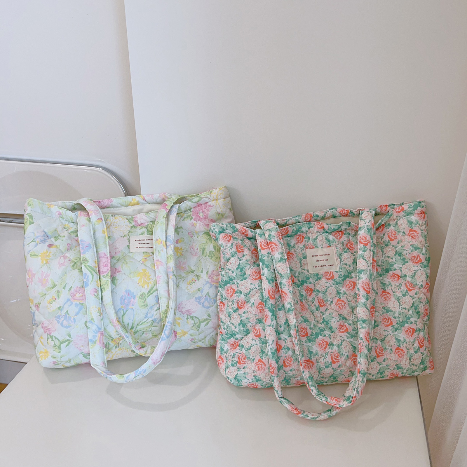 French Floral Quilted Tote Bag - Women'S Xl Bags ulasan dan harga