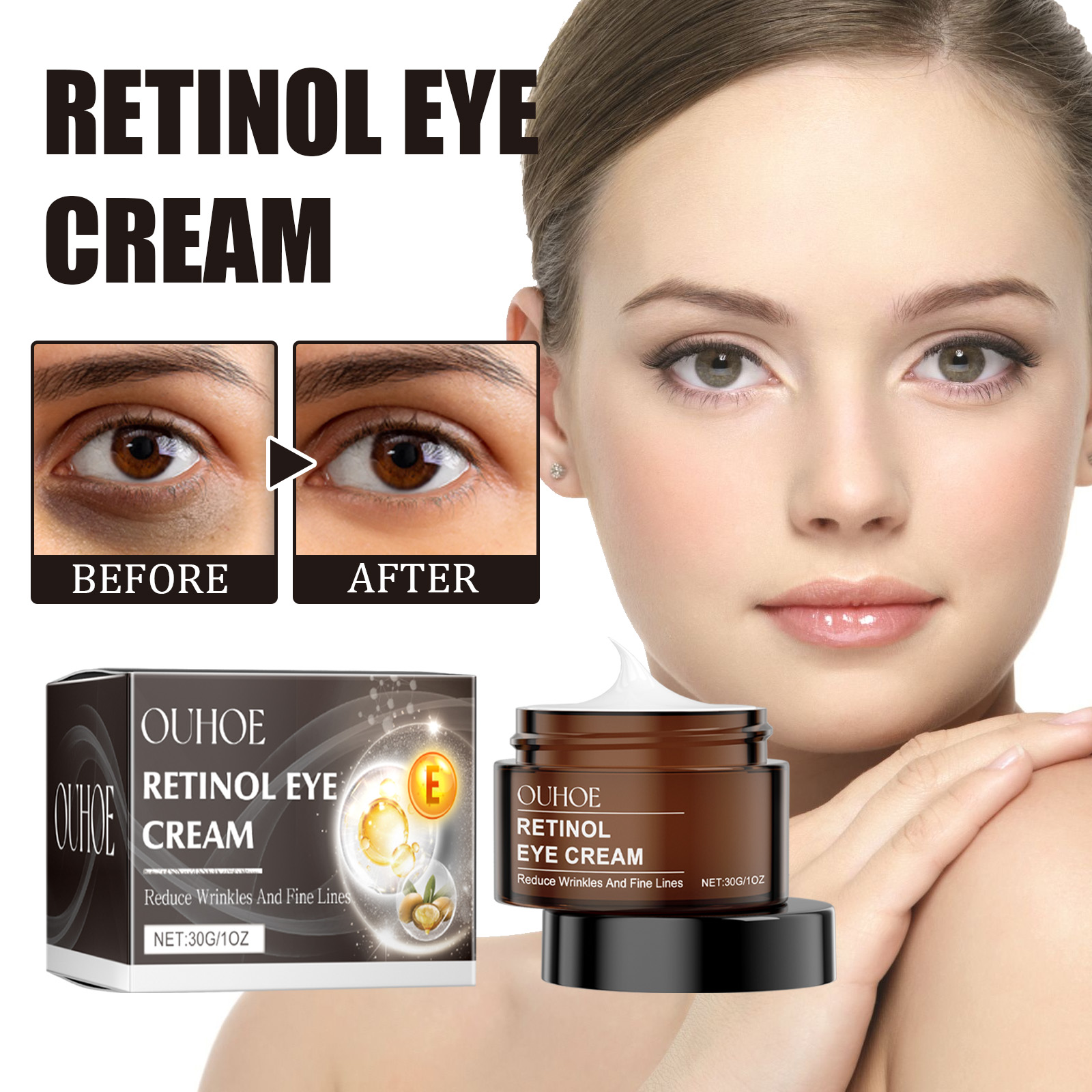 OUHOE Retinol Eye Cream Anti-W - Women Bags Under Eyes ulasan dan harga